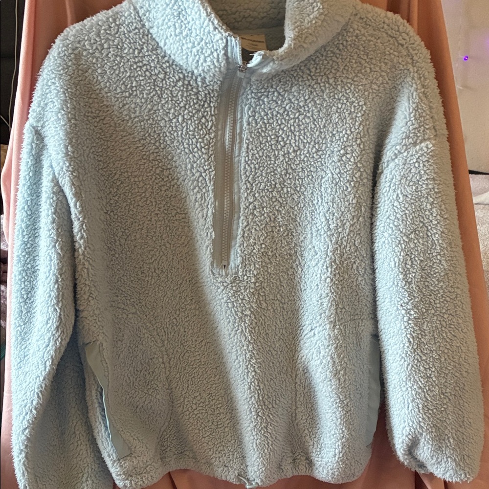 No Boundaries Light Blue Sherpa Jacket